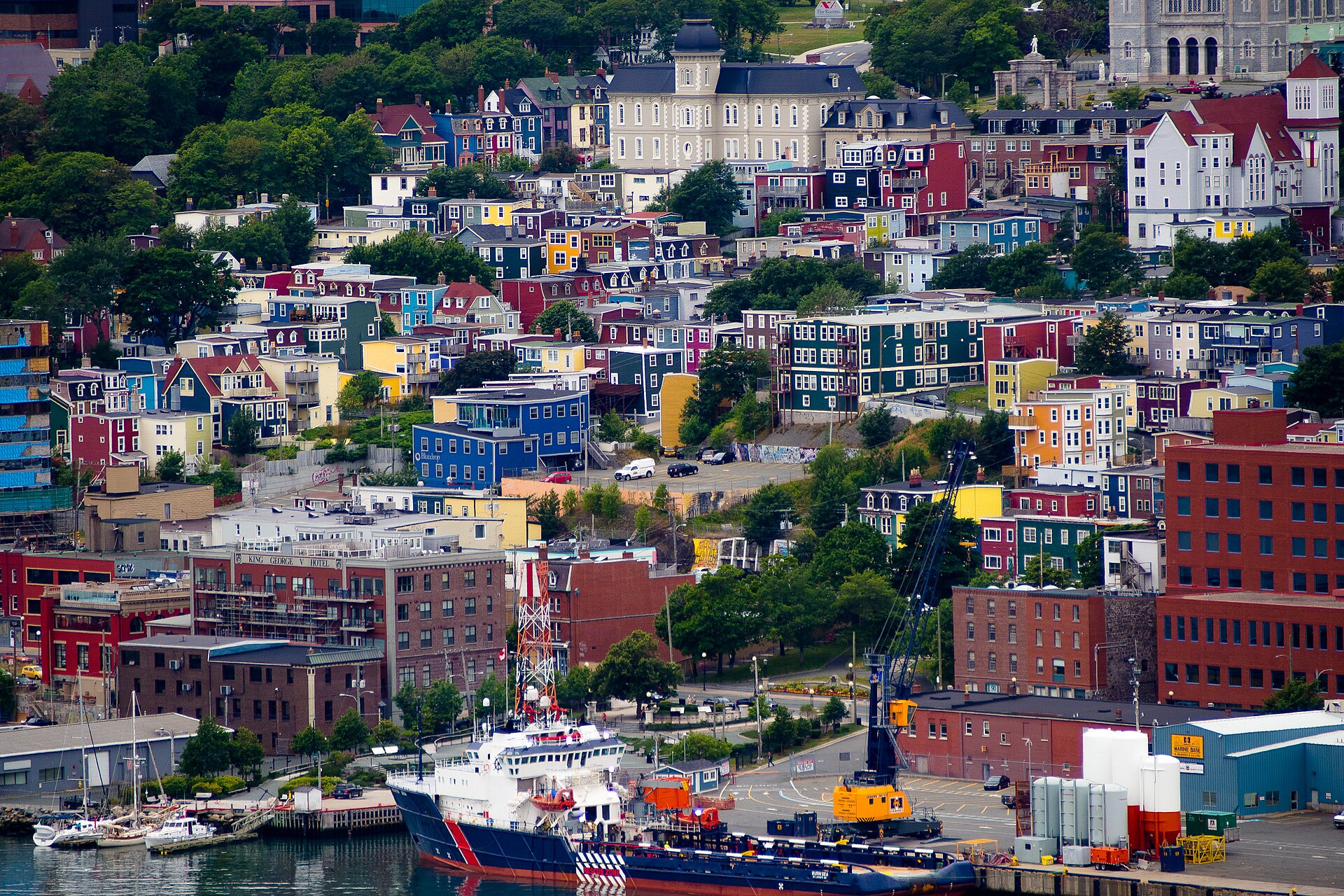 Colourful Jelly Bean Row houses in St. John's, Newfoundland
